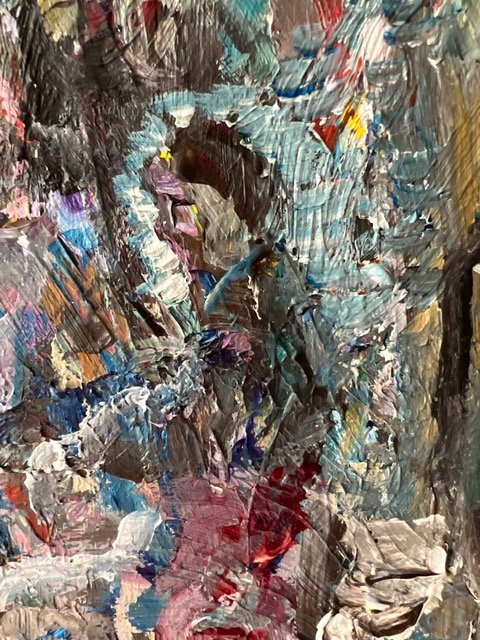 Detail of Laura Hope-Gill’s painting Night in the Forest